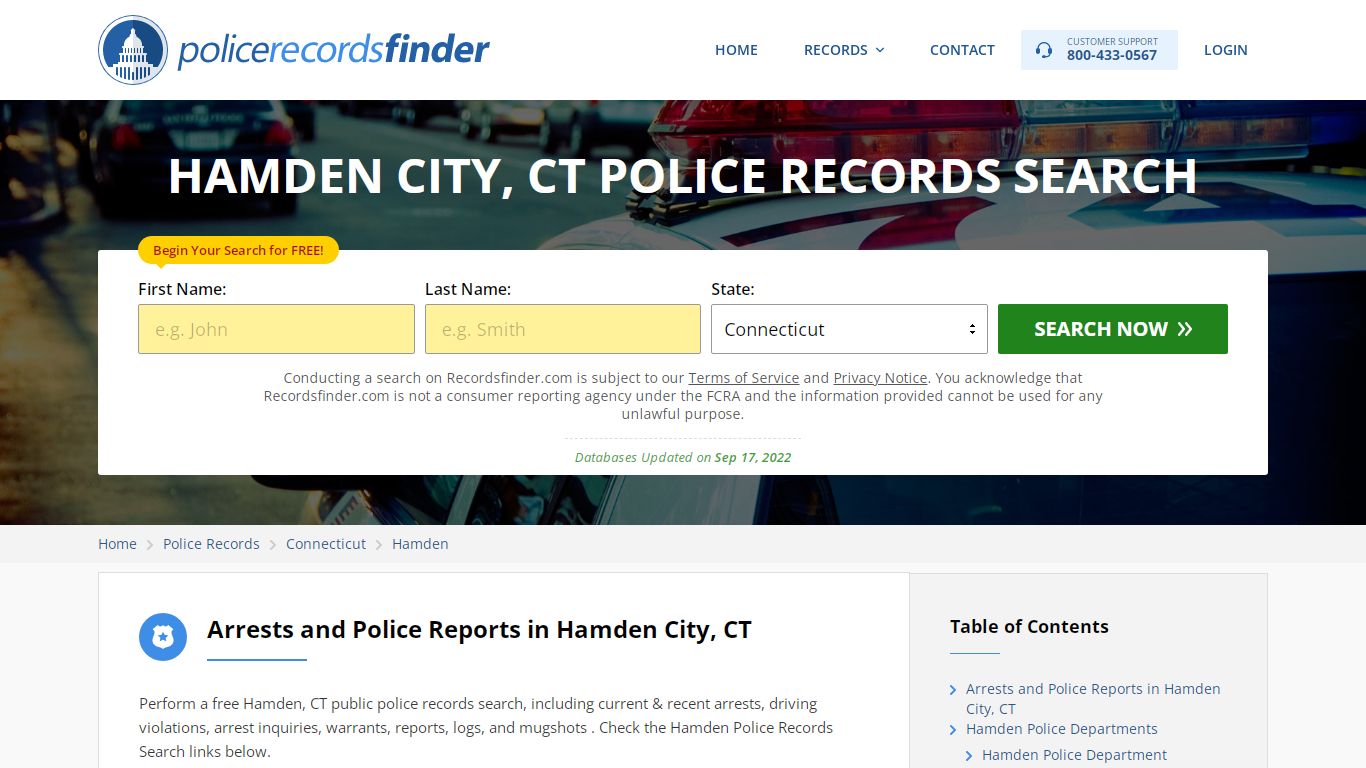 Hamden, New Haven County, CT Police Reports & Police Department Records